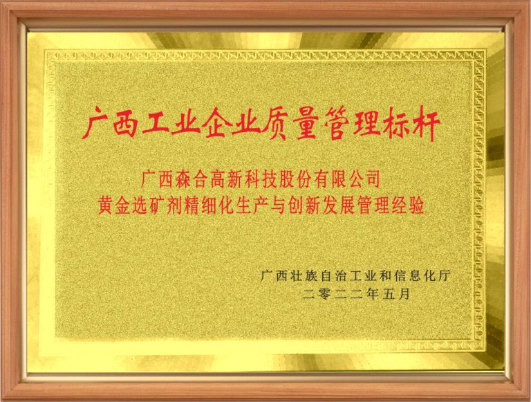 广西工业企业质量管理标杆